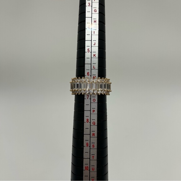 Baguette & Round Cut Wide Eternity Style Statement Band Ring | Size 7 - Picture 10 of 10